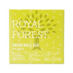 Шоколад Royal Forest из кэроба с миндалем CAROB MILK BAR 75г