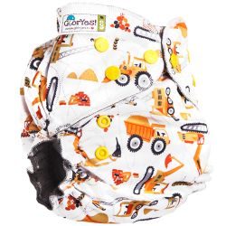 Глориес многоразовый подгузник OPTIMA NEW Тракторы 3-18кг+2 вкладыша