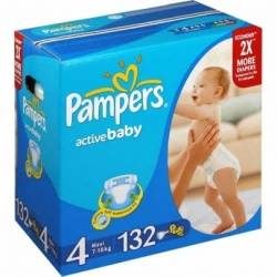 Памперс подгузники Active Baby (4) 7-14кг maxi 132шт