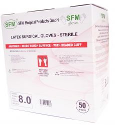 Перчатки SFM хирургические стерильные (p.8) 50 пар