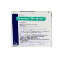 Левемир Пенфилл 100 ЕД/мл раствор для подкожного введения 3мл №5 картриджи