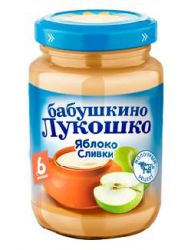 БАБУШКИНО ЛУКОШКО пюре яблоко сливки Неженка с 6 мес 200г