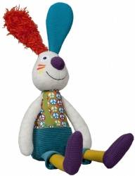 Ebulobo игрушка мягкая Кролик Джеф с погремушкой внутри