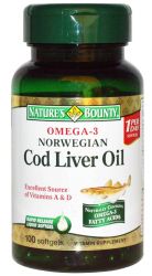 Нэйчес Баунти жир из печени норвежской трески №100 капсулы