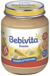 Бебивита пюре банан с 6 мес 100г