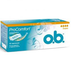 Тампоны женские гигиенические без аппликатора o.b. procomfort surer 16шт