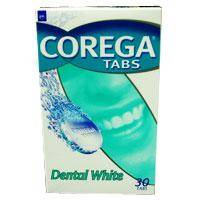 Корега таблетки отбеливающие Dental White для очистки протезов 30шт