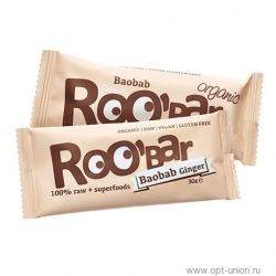 Рубар батончик с баобабом и имбирём 30гр organic