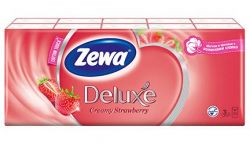 Зева платки носовые Делюкс Клубника бумажные 10х10шт