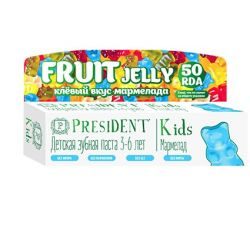 Президент паста зубная детская Кидс от 3 до 6лет мармелад без фтора 50мл