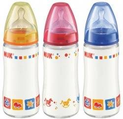 Нук бутылочка First Choice стеклянная с латексной соской 0+ 240мл