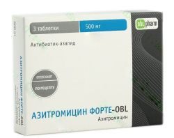Азитромицин Форте-OBL таблетки 500мг 3 шт.