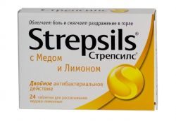 Стрепсилс медово-лимонный №24 таблетки