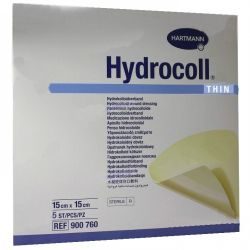 ХАРТМАНН/HARTMANN HYDROCOLL THIN повязка гидроколлоидная на слабоэкссудированные раны 15х15см 5шт