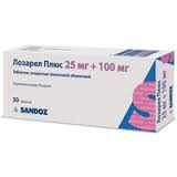 Лозарел плюс 25мг + 100мг №30 таблетки
