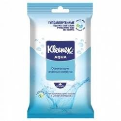 Клинекс салфетки влажные освежающие Aqua 10шт