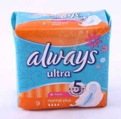 Олвейз прокладки Ультра Фреш нормал плюс 9шт