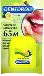 Денторол зубная нить лимон 65м
