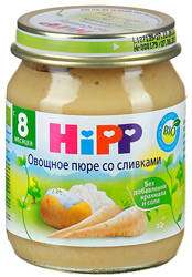 Хипп пюре овощное со сливками с 8 мес 125г