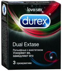 Дюрекс презервативы Dual Extase 3шт