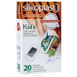 Силкопласт пластырь kids №20 защита серебра (с рисунками животных)