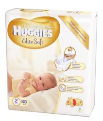 Хаггис подгузники Elite Soft (2) 3-6кг 88шт