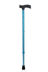 Трость телескопическая металлическая AMCT25 с пластиковой рукояткой голубая