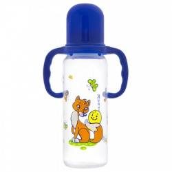 Курносики бутылочка ПП с ручками и силиконовой соской Колобок 250мл 6мес+