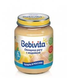 Бебивита пюре овощное рагу с индейкой с 6 мес 100г