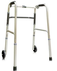 Ходунки прогулочная опора подвижные с одним замком на 4-х опорах на колесах AMW1B73