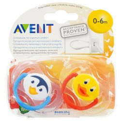 Авент пустышка Домашние Животные от 0 до 6 мес 2шт