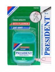 Президент нить зубная мятная с фтором 50м