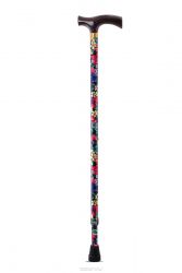 Трость телескопическая металлическая AMCT25 с пластиковой рукояткой светлые цветы