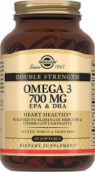 Солгар Двойная Омега 3 700мг ЭПК и ДГК №60 капсулы