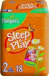 Памперс подгузники Sleep&Play (2) 3-6кг mini 18шт