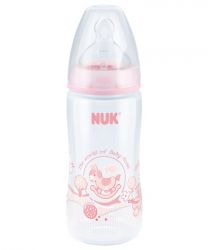 Нук baby rose бутылочка First Choice ПП 300мл с силиконовой соской р.1-М