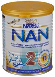 Нан 2 - заменитель молока с бифидобактериями с 6 мес 400г