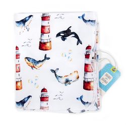 Глориес пеленка трикотажная Киты 100х83см