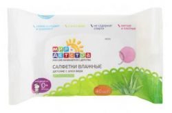 Мир детства салфетки влажные с алоэ вера 40шт 0+
