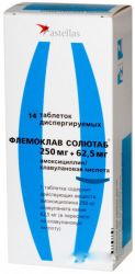 Флемоклав Солютаб 250мг+62