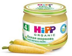 Хипп пюре Мое первое пюре белая морковь с 4 мес 80г