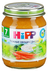 Хипп пюре нежные овощи с рисом с 7 мес 125г
