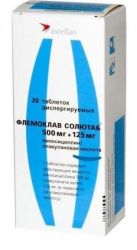 Флемоклав Солютаб 500мг+125мг №20 таблетки