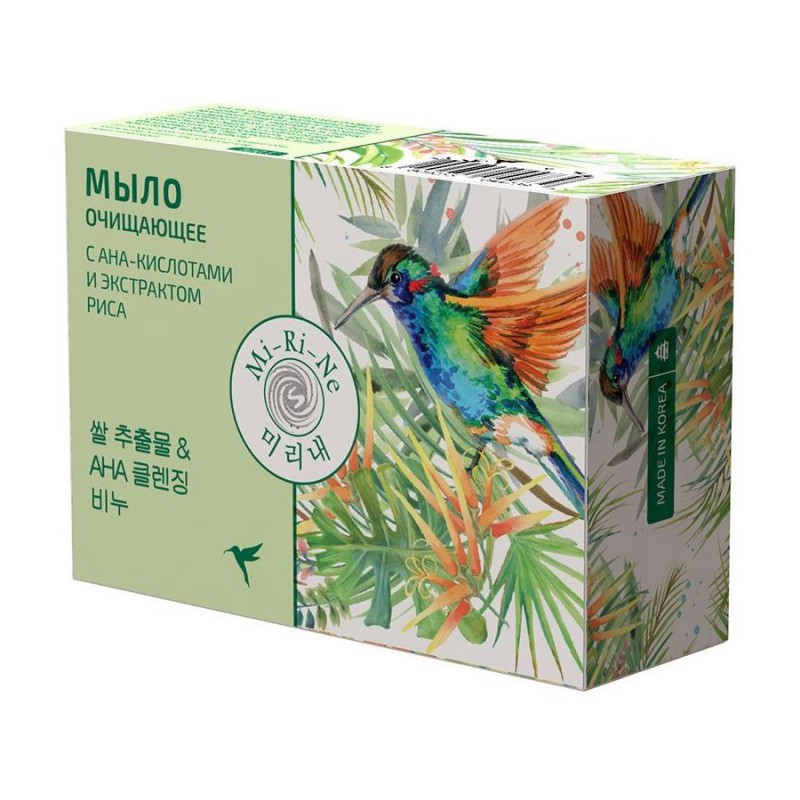 Мыло Mi-Ri-Ne очищающее с AHA-кислотами и экстрактом риса