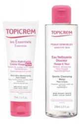 Топикрем набор крем ультраувлажняющий 75мл+жидкость очищающая 100мл