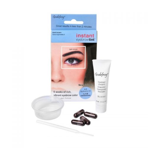 Краска-хна в капсулах для бровей Godefroy Eyebrow Tint 4 капсулы темно-коричн.