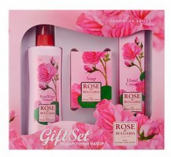 Роза Болгарии подарочный набор №2 (Розовая вода 230мл + натуральное мыло 100гр + крем для рук 75мл)