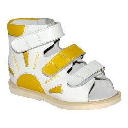 Детские антиварусные ортопедические сандалии Sursil-Ortho (Сурсил-Орто) AV10-011 Цвет: белый/желтый | Размер: 32