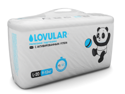 Ловулар подгузники с активированным углем L 9-13кг 20шт