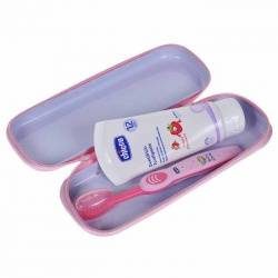 Чикко набор для чистки зубов розовый